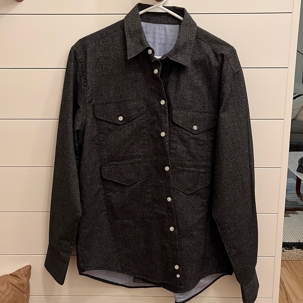 John Lennon Fully Lined Grey Button Up